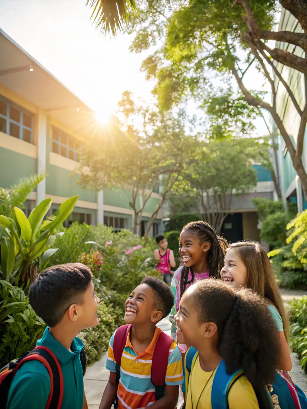 Students in smart and comfortable school uniforms, showcasing MAJARA MIRDIF SEWING's ability to provide durable and stylish uniforms for educational institutions.